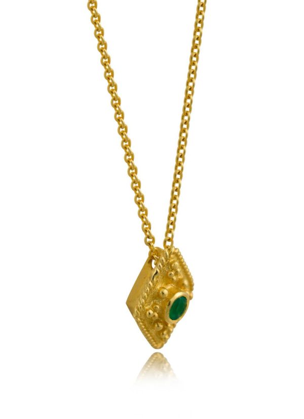 vezantino-kolie-romvos-apo-chreso-k18-me-smaraythi-0-05ct-a17839