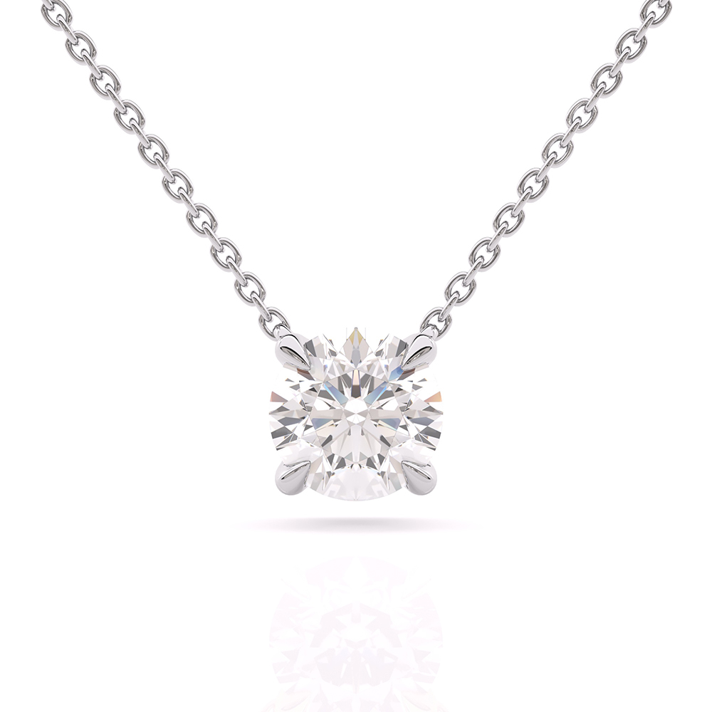 4-Prong-Round-Cut-Diamond-Solitaire-Pendant-Necklace-18k-White-Gold-front-view